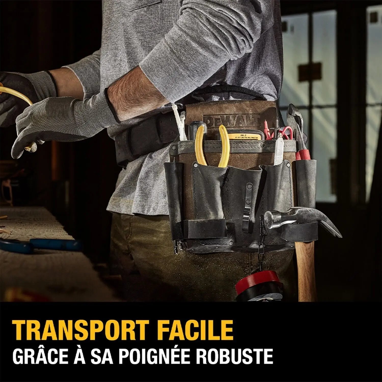 DEWALT DWST550114-Leather Electrician Pouch 2023 - Wise Line Tools