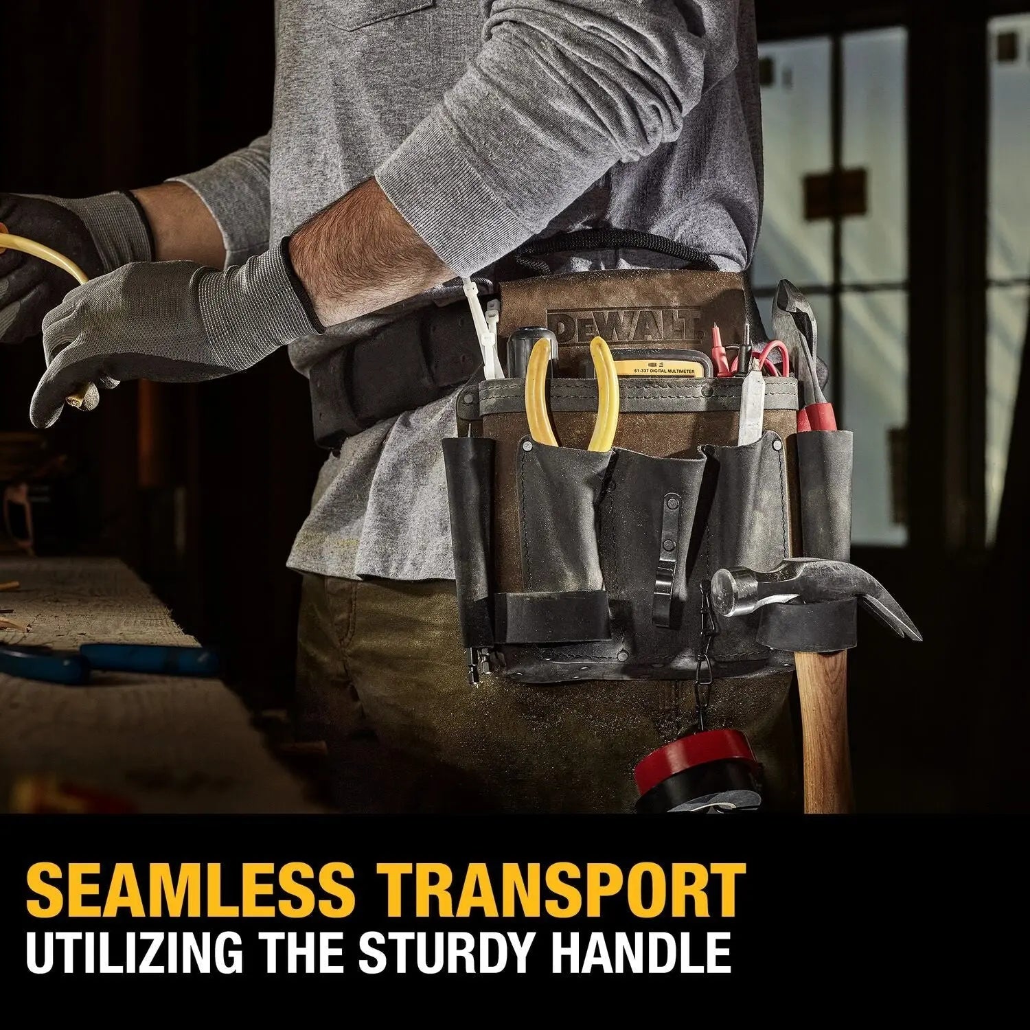 DEWALT DWST550114-Leather Electrician Pouch 2023 - Wise Line Tools