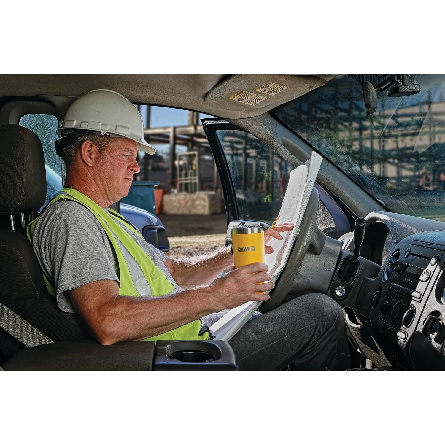 DEWALT DXC20OZTYS - Stainless Steel Tumbler, Yellow, 20 oz. DEWALT