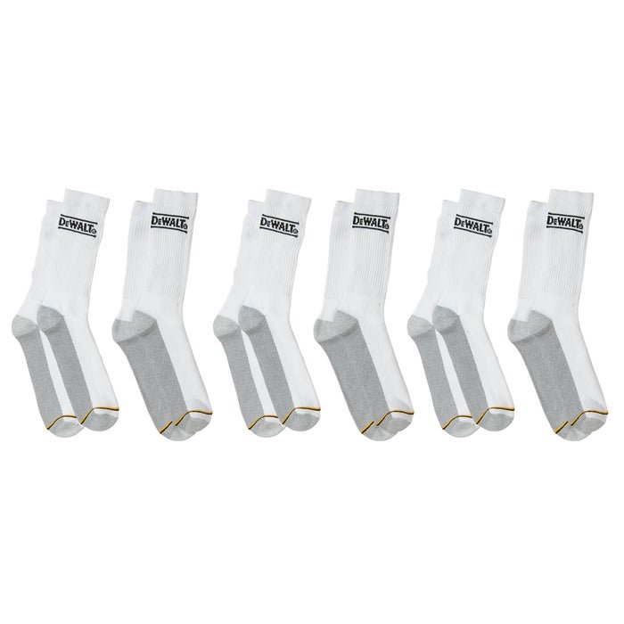 DEWALT DXSC187 - 6PK CREW COTTON WORK SOCK CUSHIONED SOIL GUARD ANTI-MICROBIAL MOISTURE WICKING - Wise Line Tools
