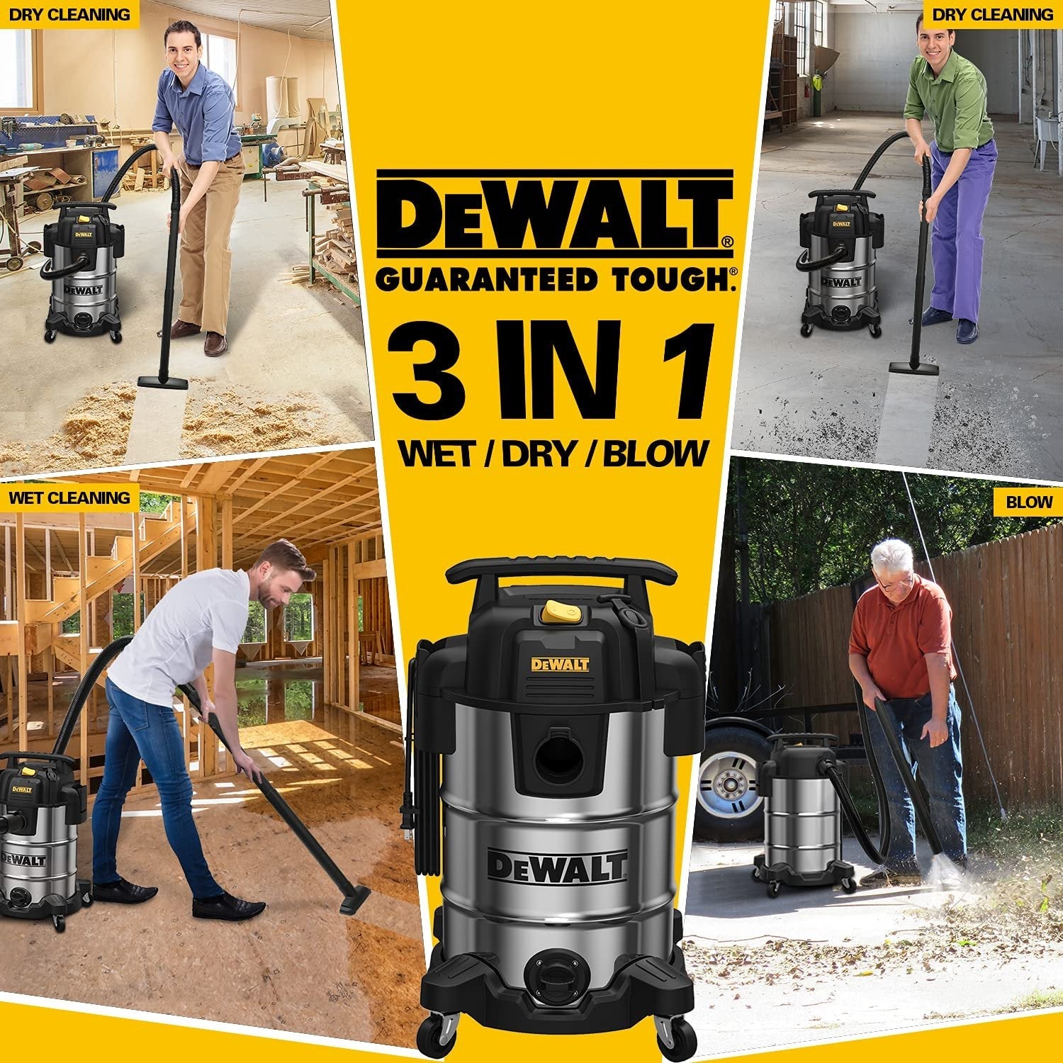 DEWALT DXV08S 8Gallon Wet/Dry Vacuum,120V/60Hz,4 Peak HP Shop Vac - Wise Line Tools