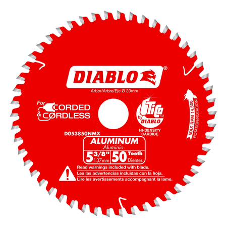 DIABLO D053850NMX  -  5-3/8" x 50-Teeth Saw Blade for Aluminum DIABLO