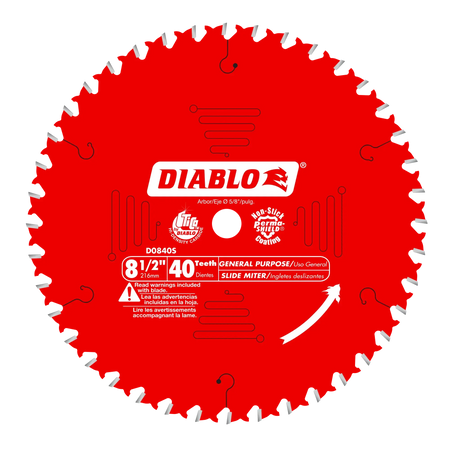 DIABLO D0840S  -  8-1/2" x 40-Teeth General Purpose Saw Blade for Wood DIABLO