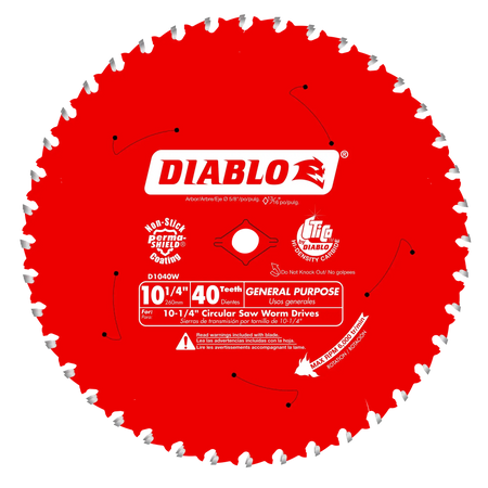 DIABLO D1040W  -  10-1/4" x 40-Teeth General Purpose Beam Saw Blade for Wood DIABLO