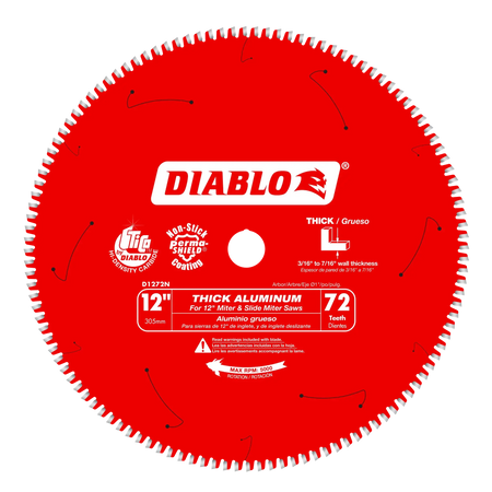 DIABLO D1272N  -  12" x 72-Teeth Saw Blade for Thick Aluminum DIABLO