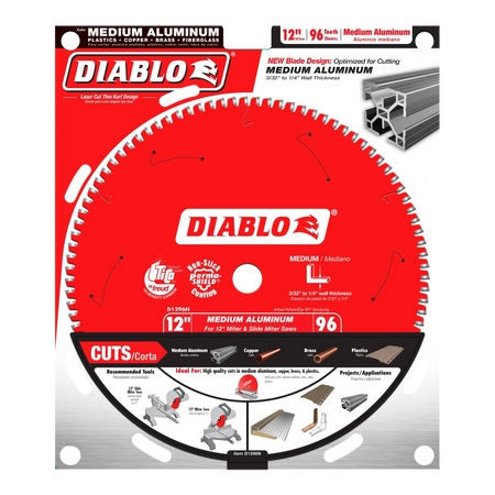 DIABLO D1296N  -  12" x 96-Teeth Saw Blade for Medium Aluminum