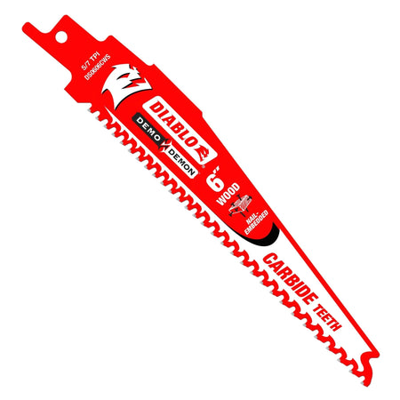DIABLO DS0606VCW10C - 6" 5/7TPI Carbide Demo Demon Recip Blade for Nail-Embedded Wood (10pk) DIABLO