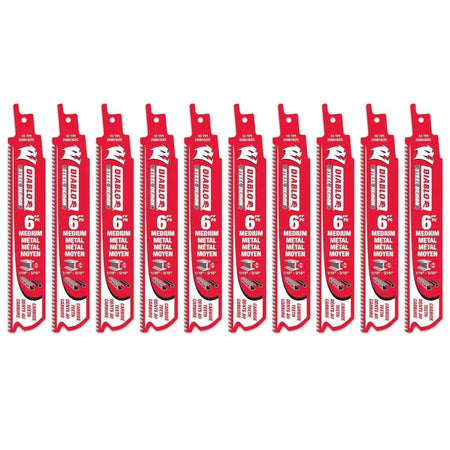 DIABLO DS0610CF10C - 6" 10TPI Carbide Steel Demon Recip Blade for Medium Metal (10pk) DIABLO