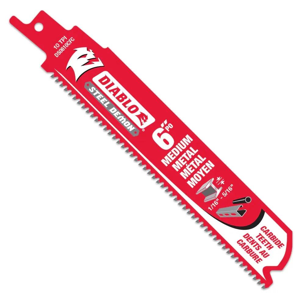 DIABLO DS0610CFC - 6" 10TPI Carbide Steel Demon Recip Blade for Medium Metal DIABLO