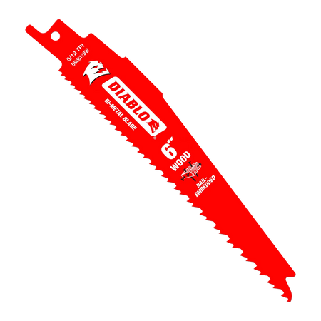 DIABLO DS0612BW  -  6" 6/12TPI Bi-Metal Recip Blade for Nail-Embedded Wood DIABLO