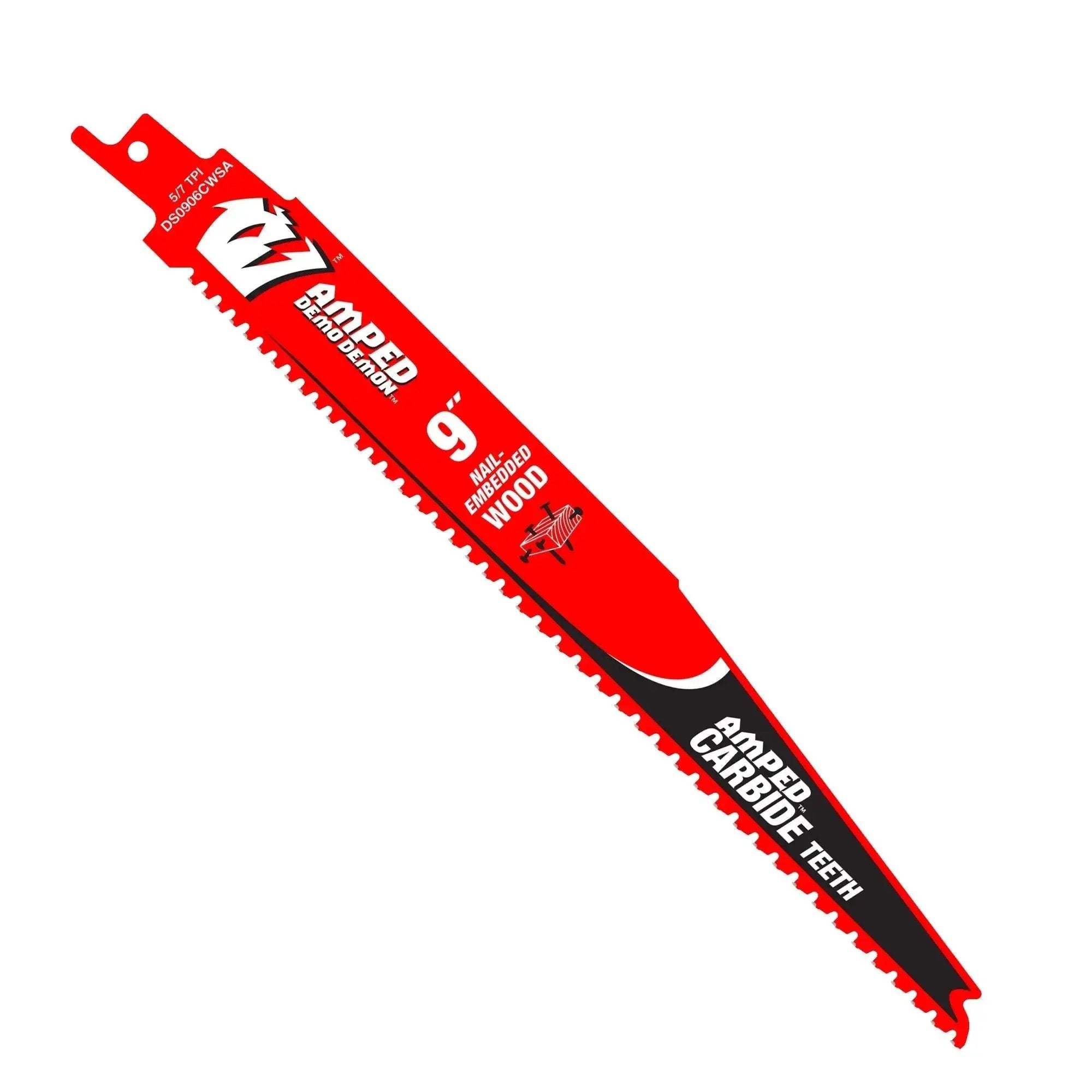 DIABLO DS0906CWSA3 - 9" 5/7TPI AMPED Carbide Demo Demon Recip Blade for Nail-Embedded Wood 3pk DIABLO