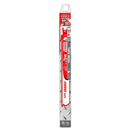 DIABLO DS0908CF10C - 9" 8TPI Carbide Steel Demon Recip Blade for Thick Metal (10pk) DIABLO