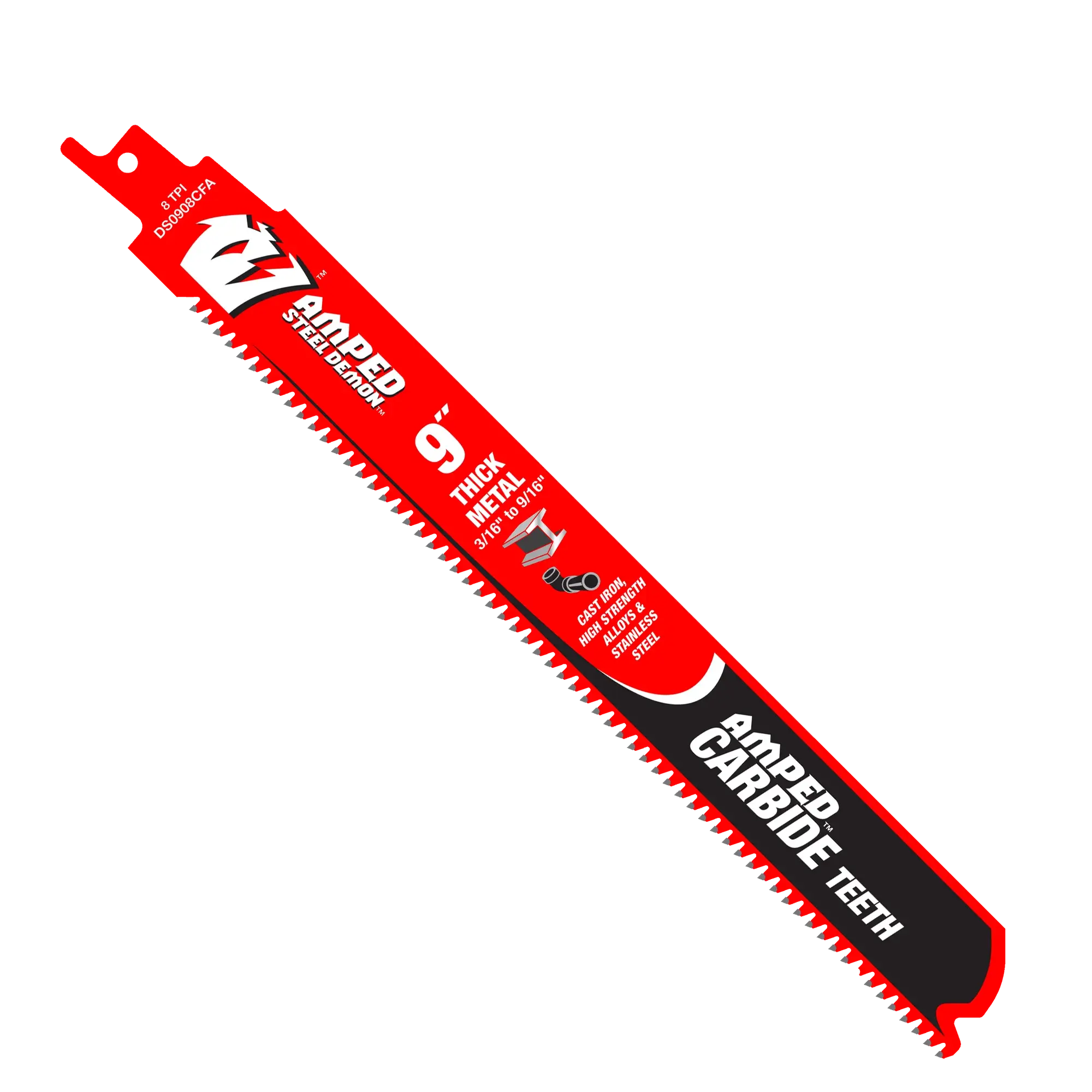 DIABLO DS0908CFAC  -  9" 8TPI AMPED Steel Demon Carbide Teeth Recip Blade for Thick Metal DIABLO