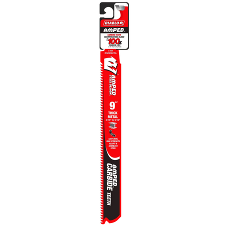 DIABLO DS0908CFAC  -  9" 8TPI AMPED Steel Demon Carbide Teeth Recip Blade for Thick Metal DIABLO