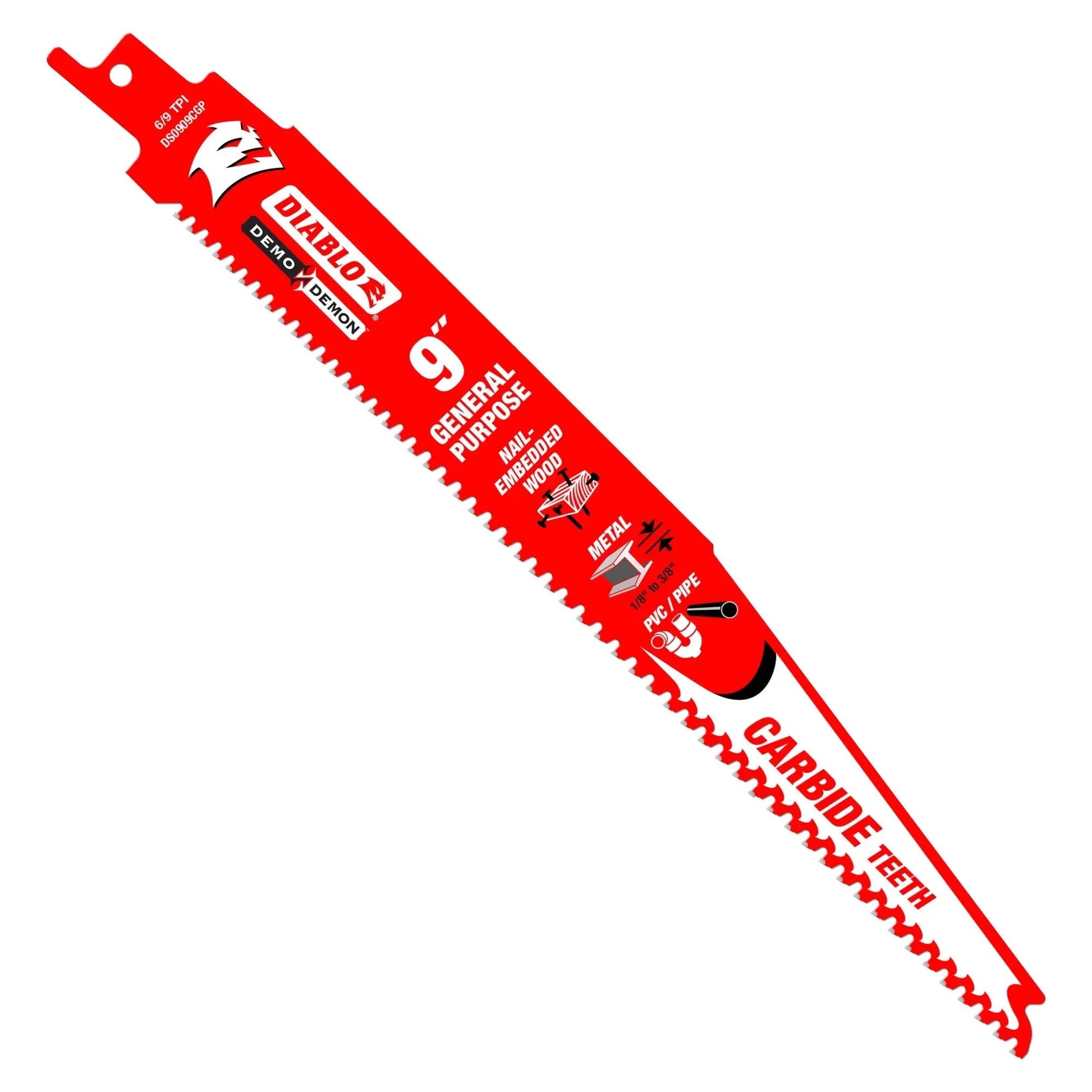 DIABLO DS0909CGP10C - 9" 6/9TPI Carbide Demo Demon Recip Blade for General Purpose (10pk) DIABLO