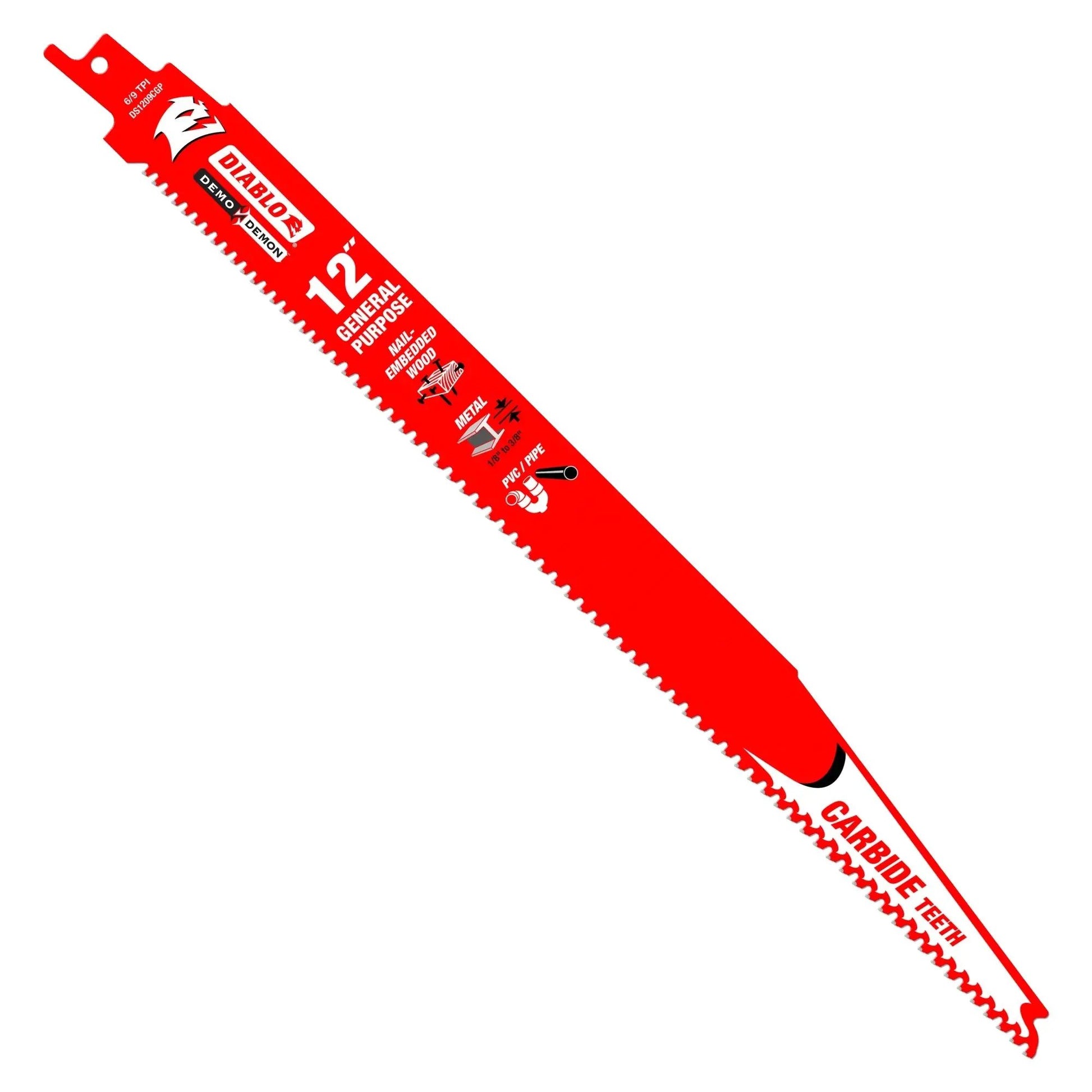 DIABLO DS1209CGP10C - 12" 6/9TPI Carbide Demo Demon Recip Blade for General Purpose (10pk) DIABLO