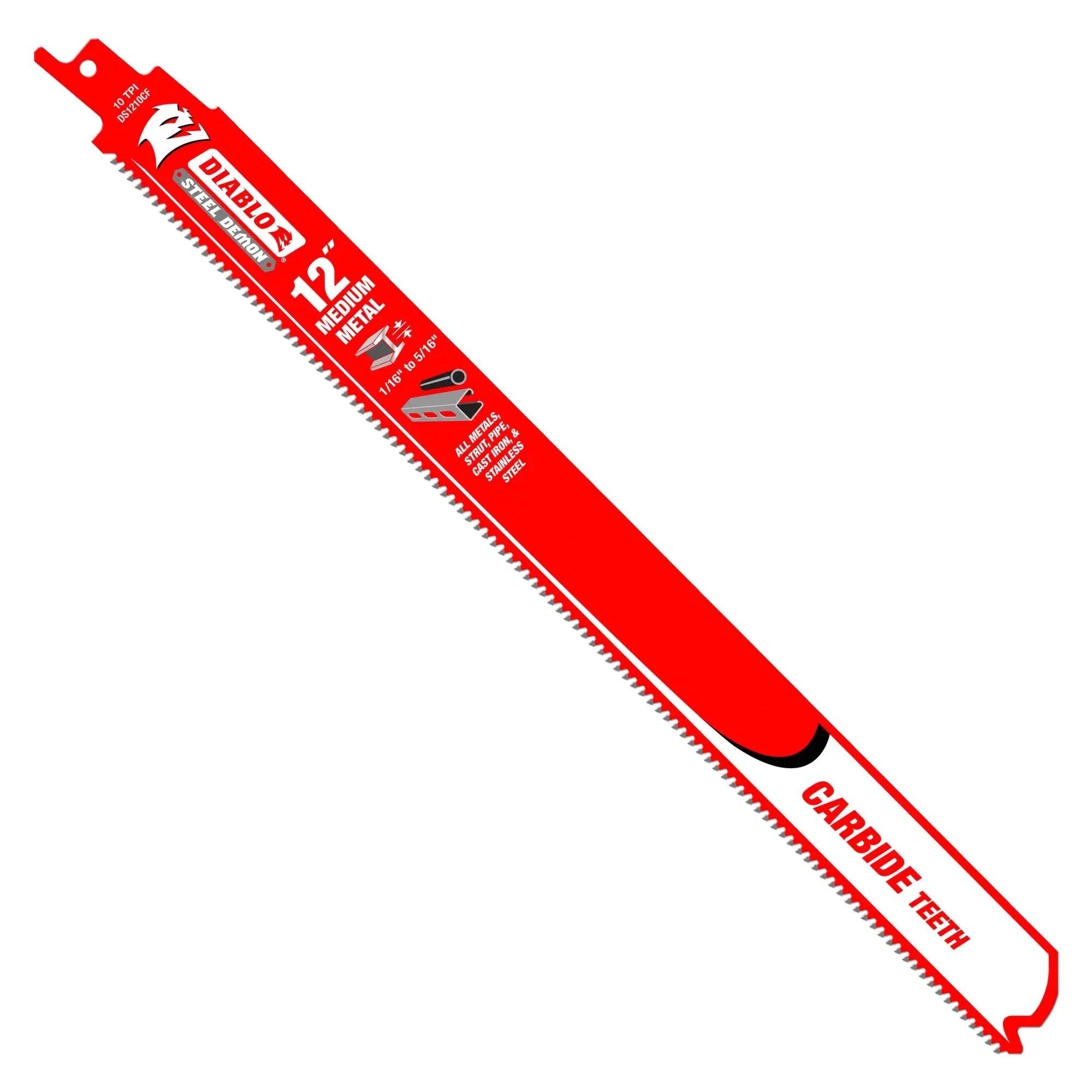 DIABLO DS1210CF10C - 12" 10TPI Carbide Steel Demon Recip Blade for Medium Metal (10pk) DIABLO