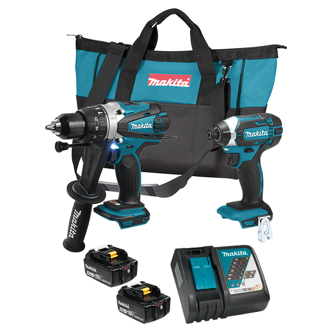 Makita 18V LXT 2 Tool Combo Kit, 4.0Ah x2 - DLX2145MX