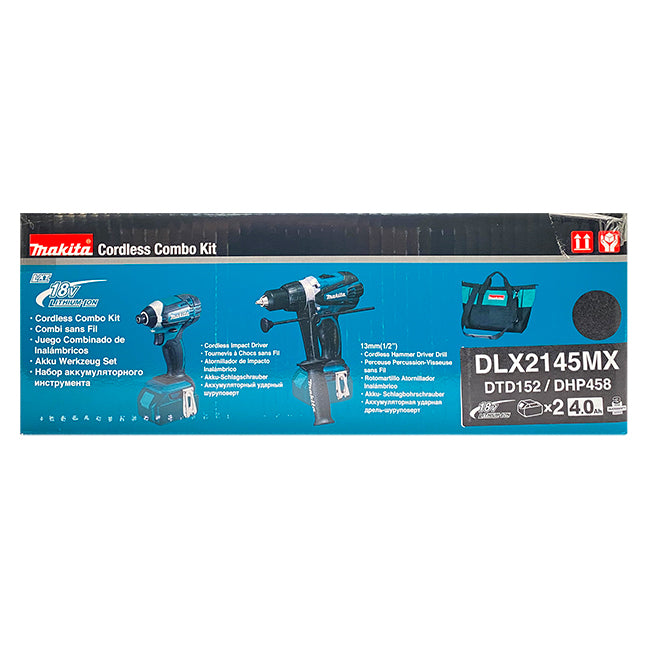 Makita 18 V LXT 2 Werkzeug-Kombi-Set, 4,0 Ah x2 – DLX2145MX