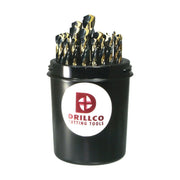 DRILLCO 400FW29 1/16" to 1/2" by 64ths 140° Black & Bronze High Speed Steel Jobbers Length Drill Set - Wise Line Tools