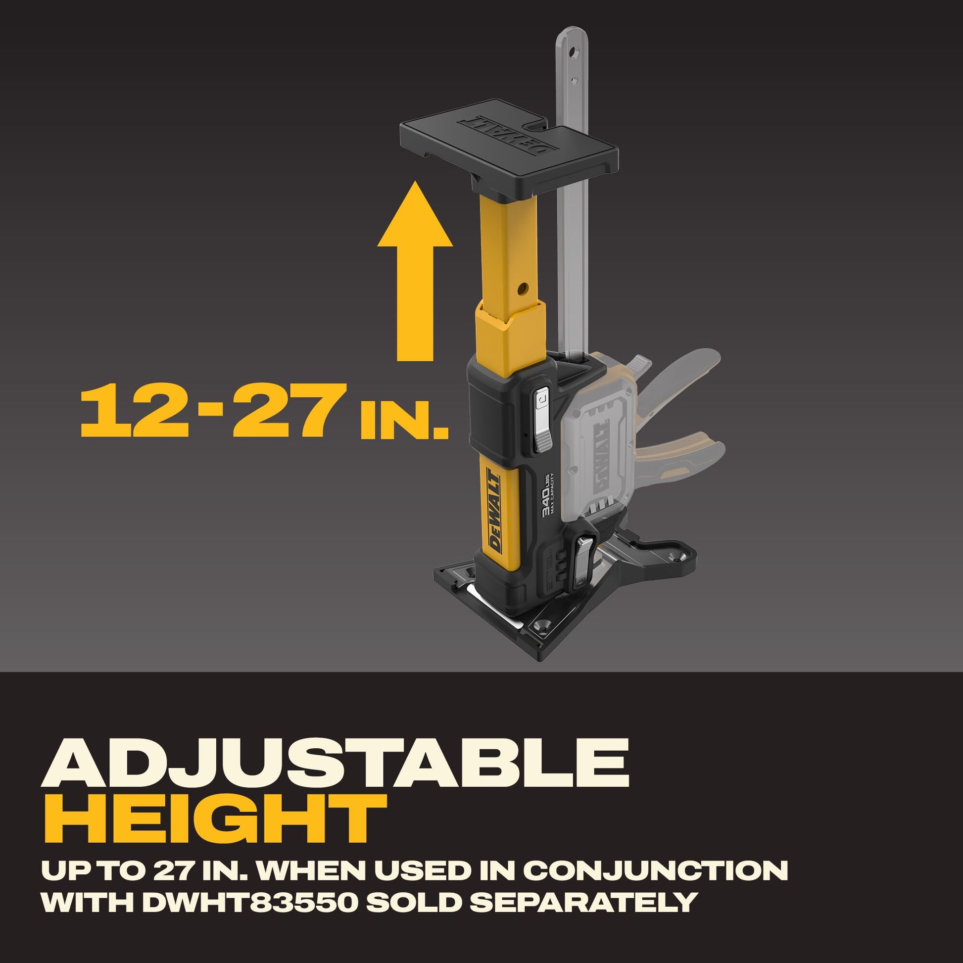 DEWALT TOUGHSERIES Construction Jack Extension application versatility graphic