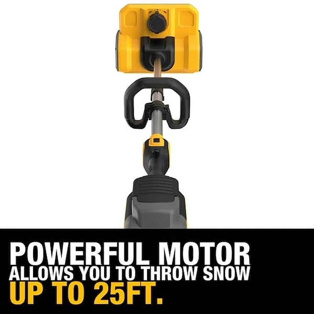DEWALT DXSVXA6121B snow shovel throws snow up to 25 ft.