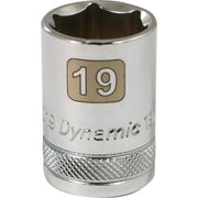 DYNAMIC D016019 - 1/2" D 6 PT 19MM CHR SKT DYNAMIC