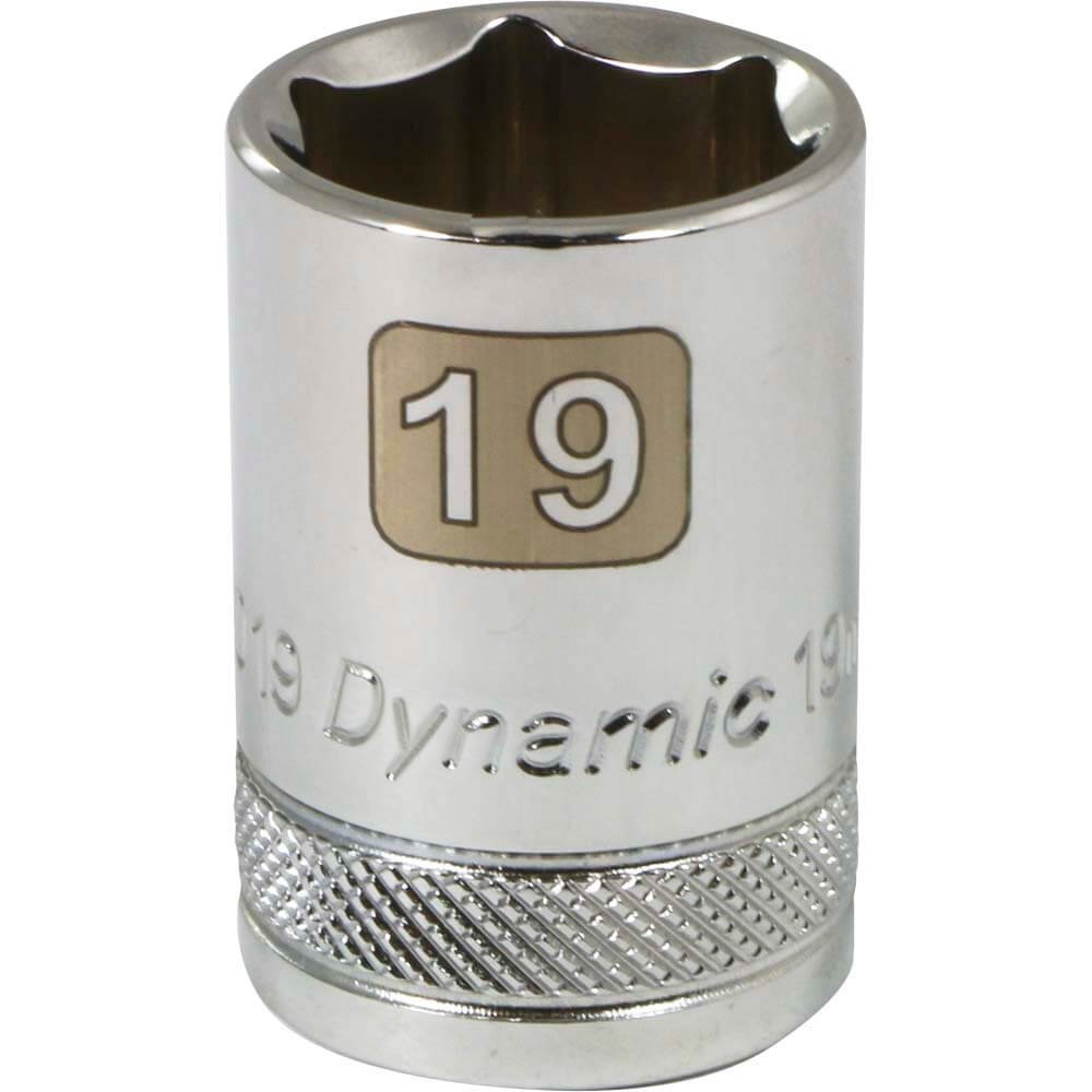 DYNAMIC D016019 - 1/2" D 6 PT 19MM CHR SKT DYNAMIC