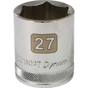 DYNAMIC D016027 - 1/2" D 6 PT 27MM CHR SKT DYNAMIC