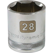 DYNAMIC D016028 - 1/2" D 6 PT 28MM CHR SKT DYNAMIC