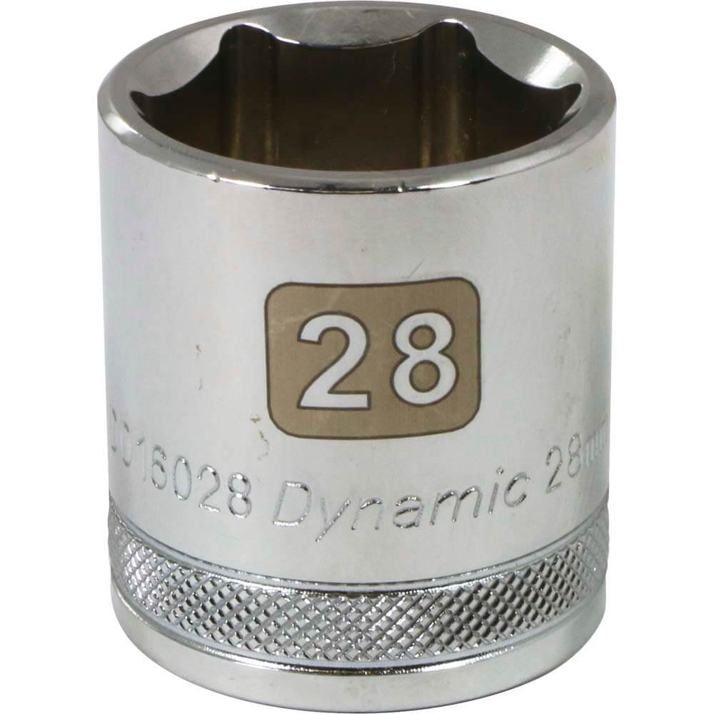 DYNAMIC D016028 - 1/2" D 6 PT 28MM CHR SKT DYNAMIC