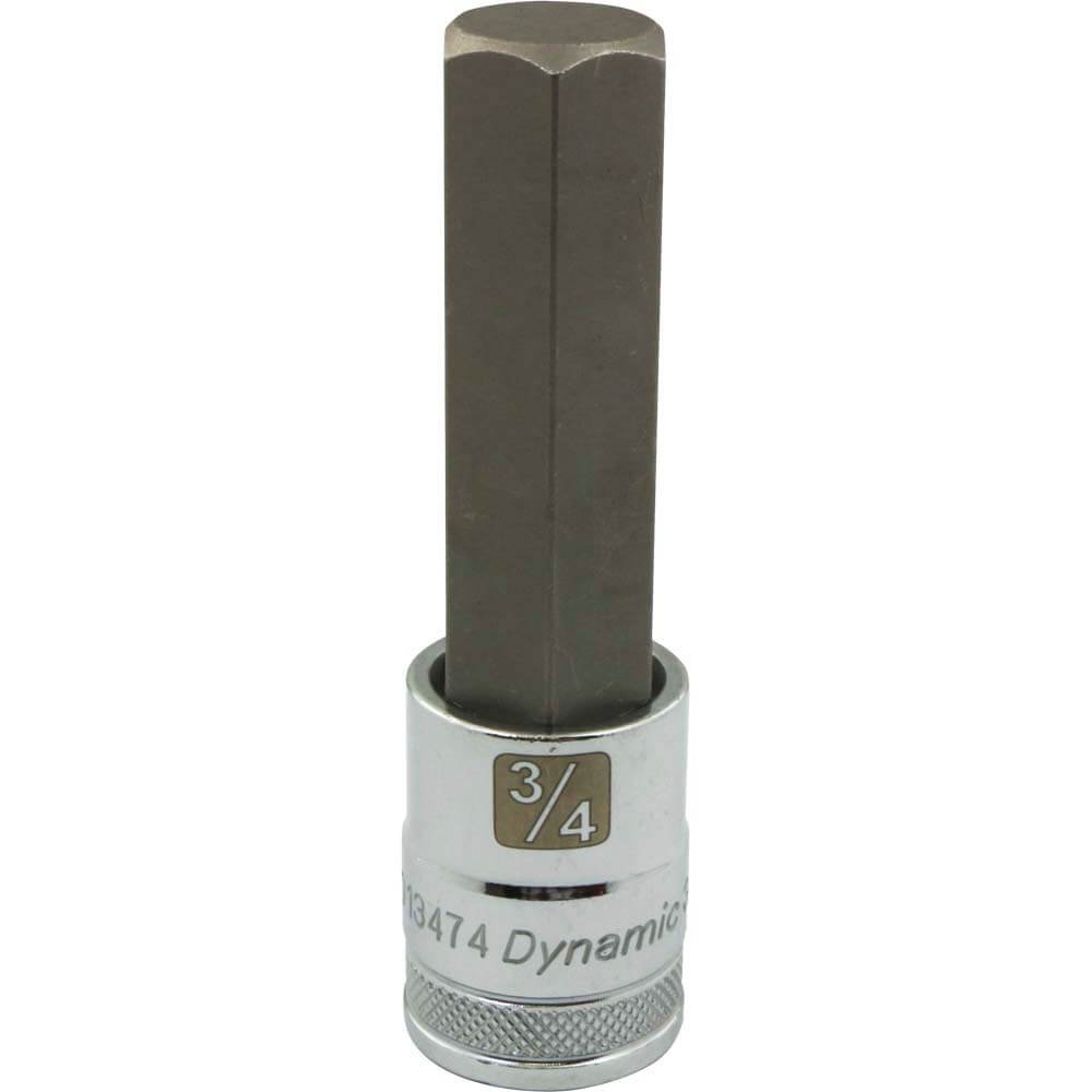 DYNAMIC D013474 - 1/2" D BIT SKT HEX 3/4" LONG DYNAMIC