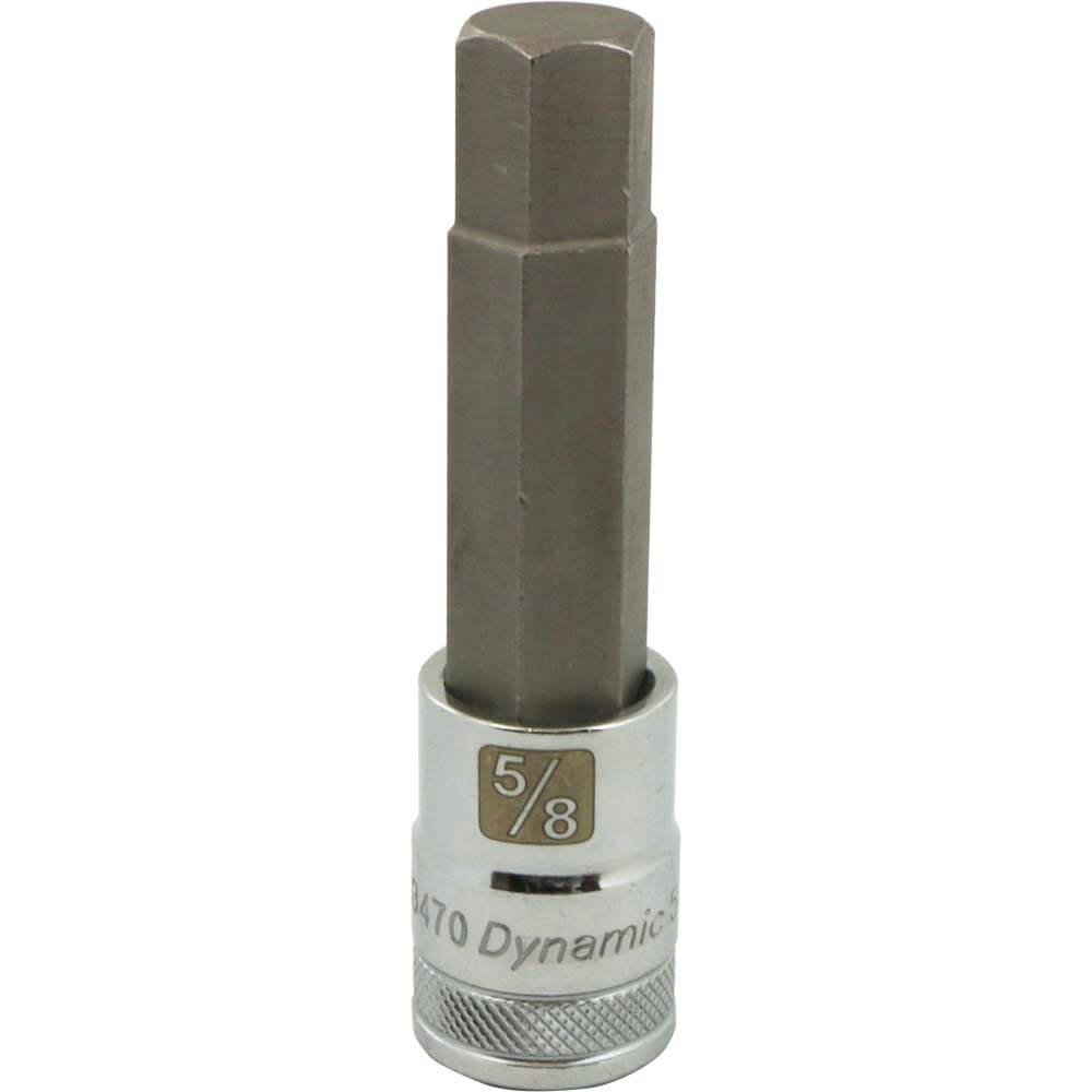 DYNAMIC D013470 - 1/2" D BIT SKT HEX 5/8" LONG DYNAMIC