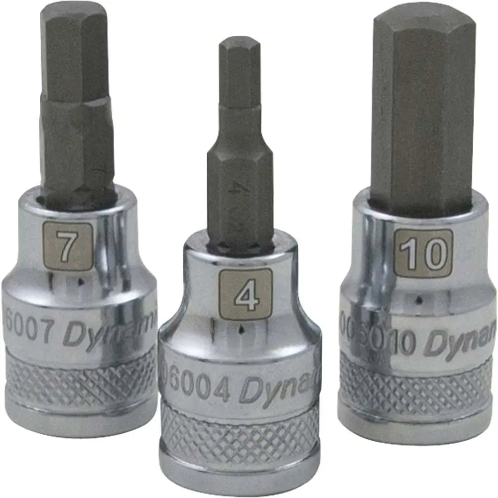 DYNAMIC D010016 - 3/8" D 7 PC MET STD HEX SKT SET DYNAMIC