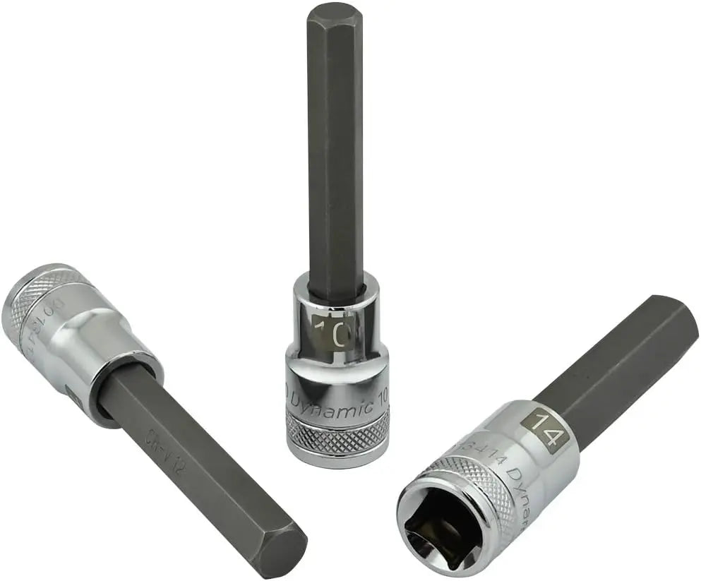 DYNAMIC D018015 - 1/2" D 7 PC METRIC LONG HEX SKT SET DYNAMIC