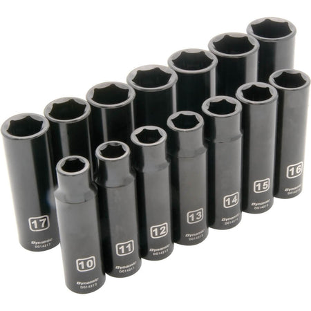 DYNAMIC D018022  -  1/2" D 14 PC 6PT DEEP IMP MET SKT SET DYNAMIC