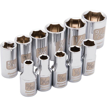 DYNAMIC GT-D004000  -  1/4" D 11 PC 6 PT STD SAE SKT SET - Wise Line Tools