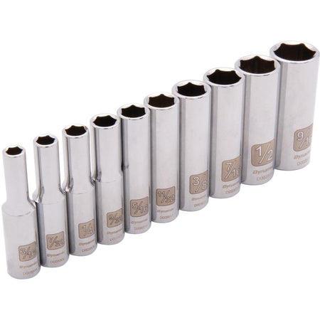 DYNAMIC GT-D004001  -  1/4" D 10 PC 6 PT STD SAE SKT SET - Wise Line Tools