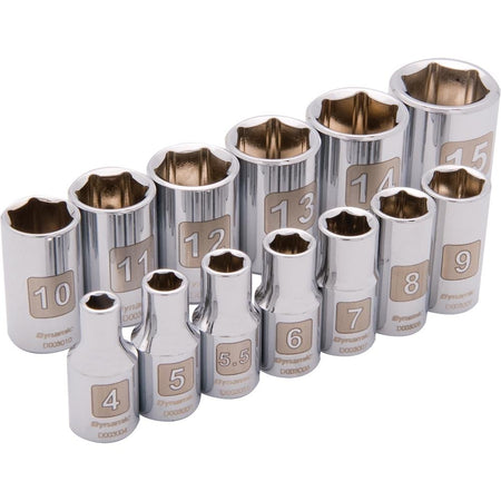 DYNAMIC GT-D004002  -  1/4" D 13 PC 6 PT STD SAE SKT SET - Wise Line Tools