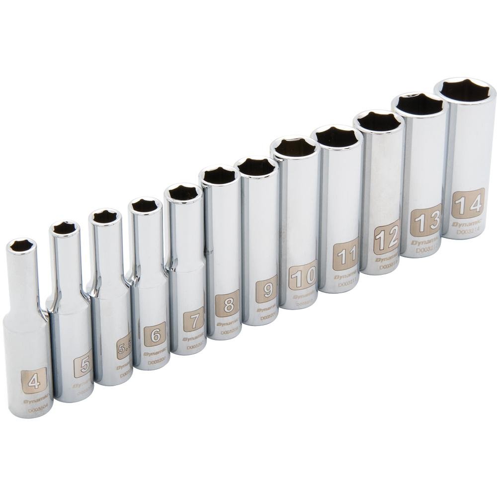 DYNAMIC GT-D004003  -  1/4" D 12 PC 6 PT STD SAE SKT SET - Wise Line Tools
