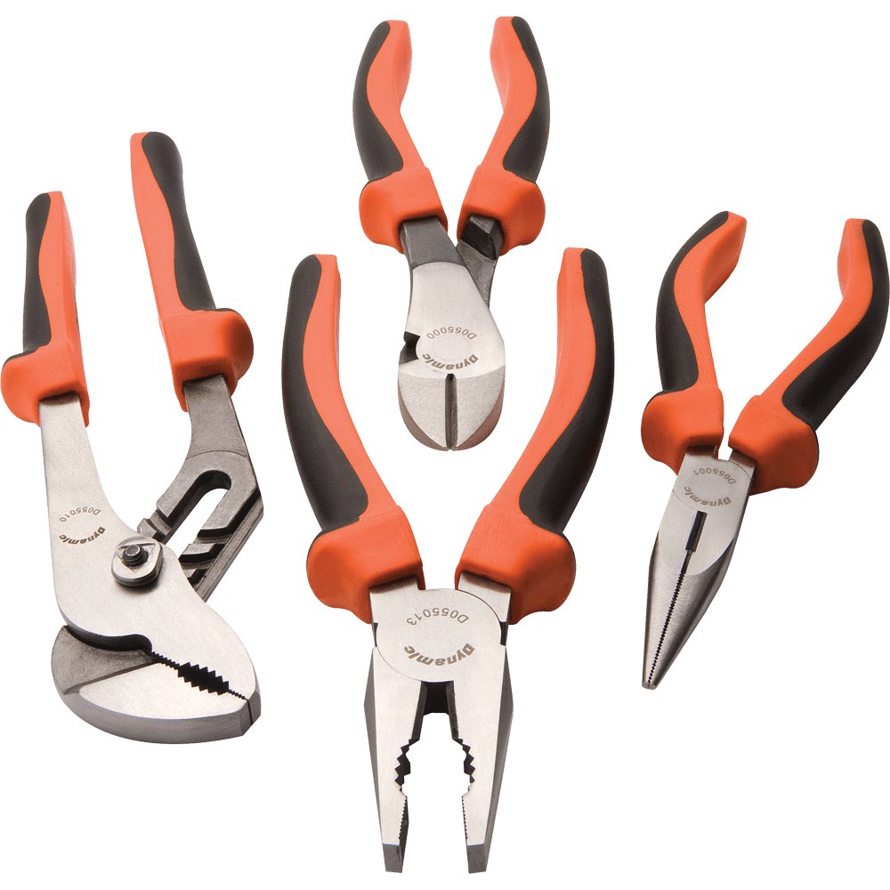 DYNAMIC GT-D055200  -  4 PC PLIERS SET COMF GRIP HANDLE - Wise Line Tools