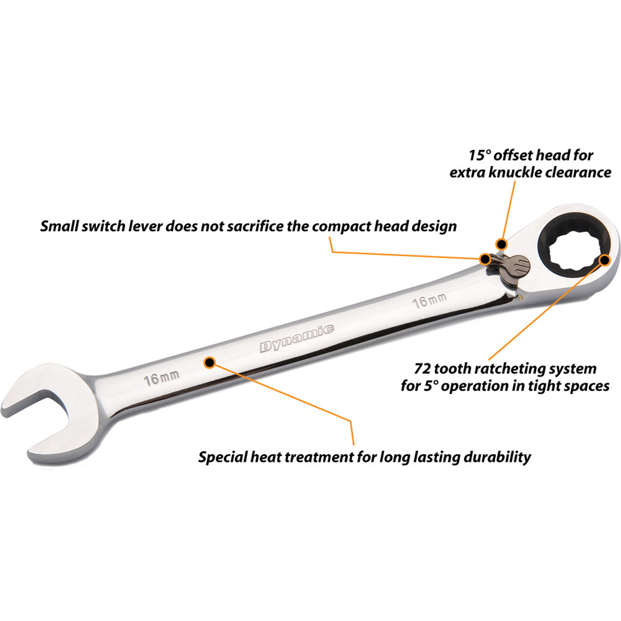 DYNAMIC GT-D076024 - 3/4" REVERSIBLE GEARED WRENCH - Wise Line Tools
