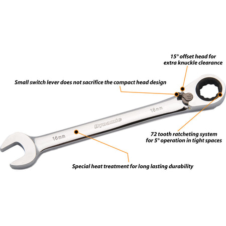 DYNAMIC GT-D076024 - 3/4" REVERSIBLE GEARED WRENCH - Wise Line Tools