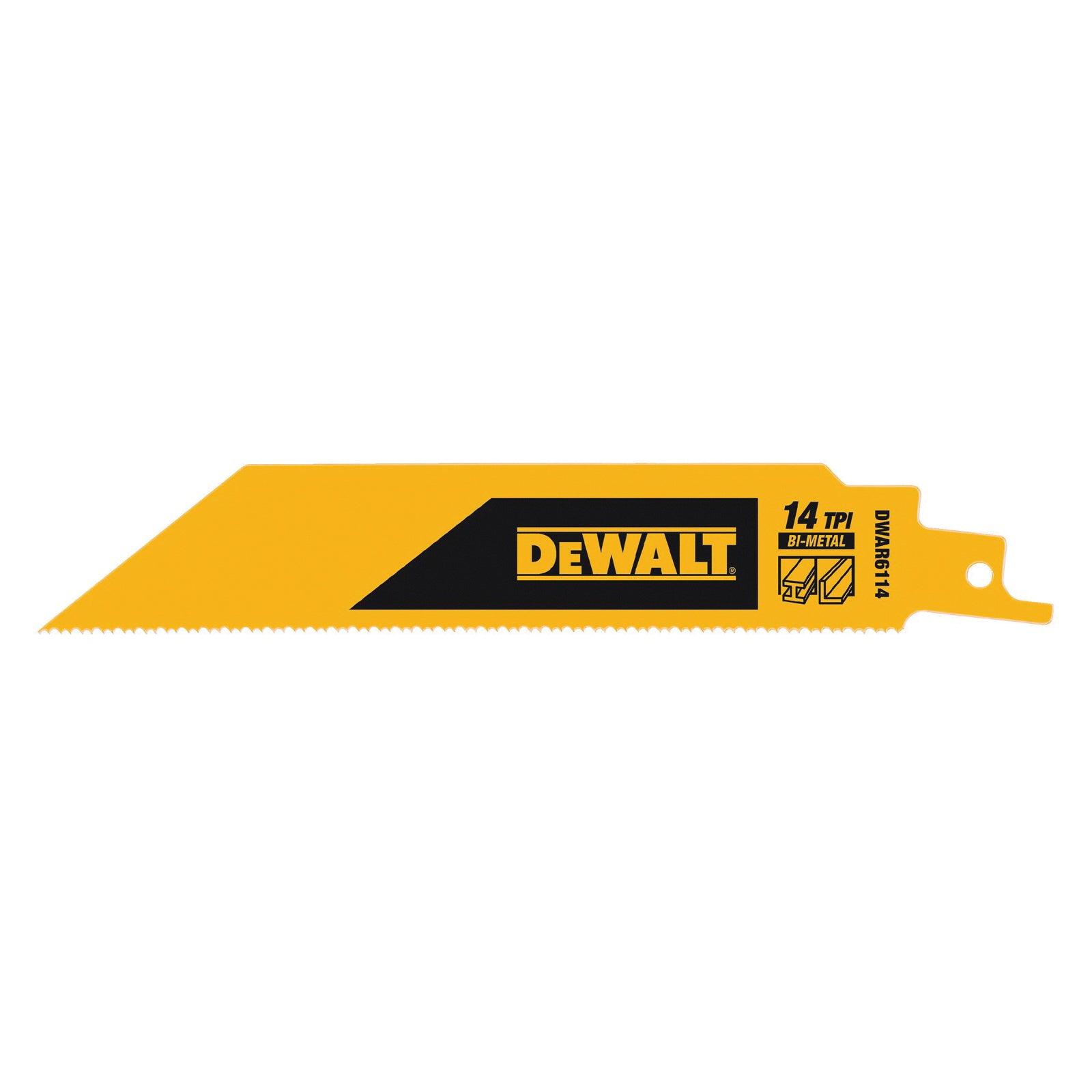 DEWALT DWAR6114B25 - DEWALT 6 In Bi-Metal Reciprocating Saw Blade 14 TPI (1 Pack)