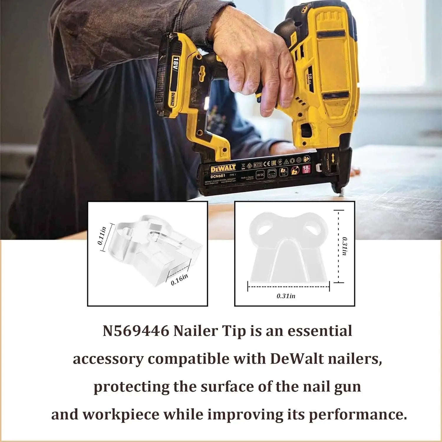 DeWalt OEM N569446 Replacement Nailer No Mar Tip - Wise Line Tools