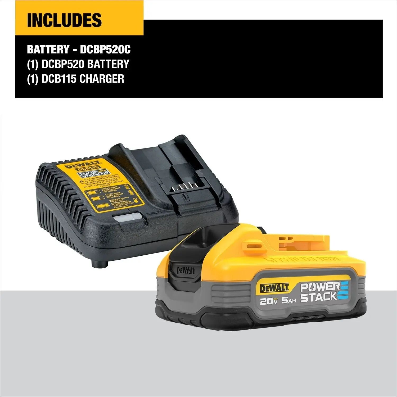 Dewalt DCBP520C DEWALT POWERSTACK™ 20V MAX* 5Ah Battery Kit - Wise Line Tools