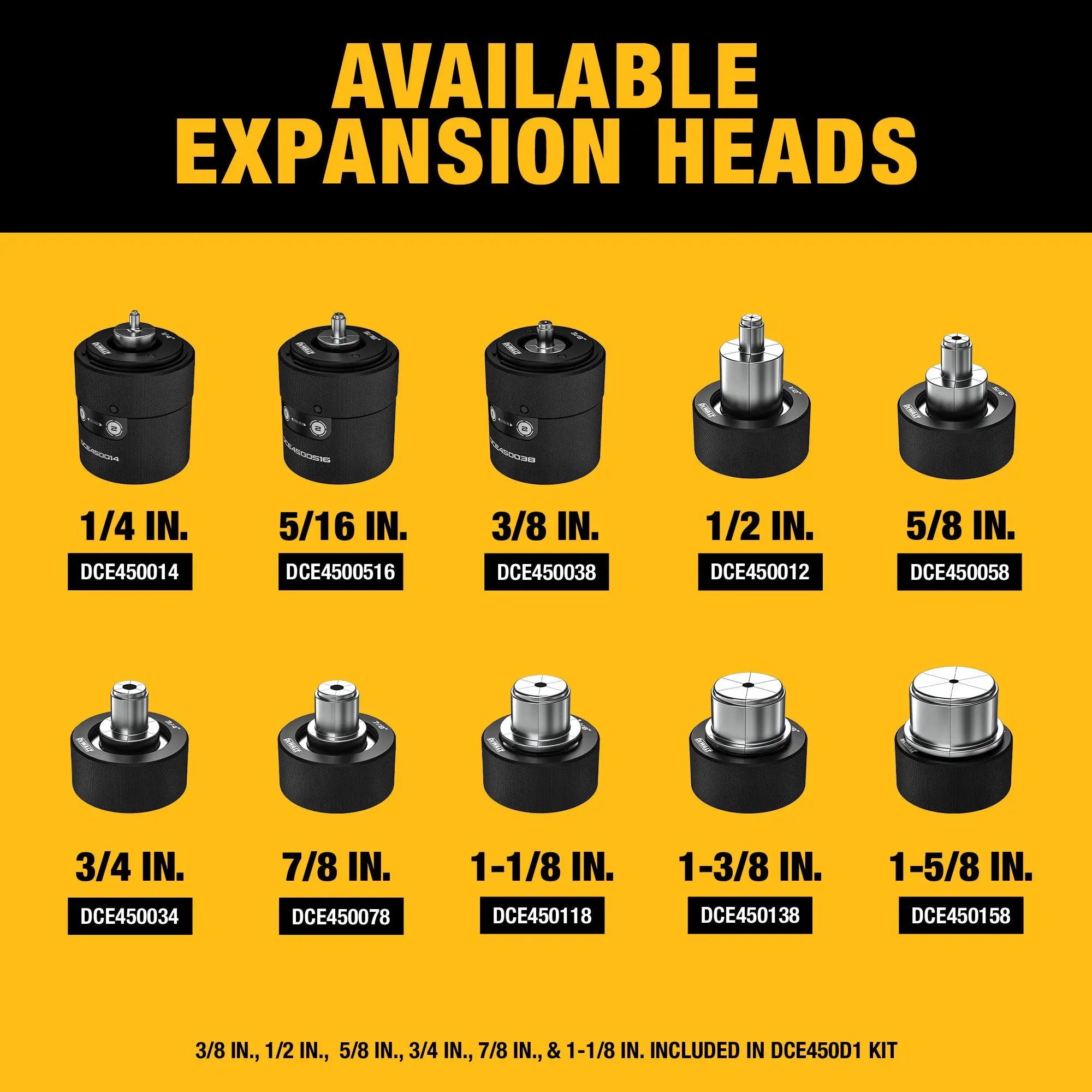Dewalt DCE450158  -  1-5/8" Copper Swage Head for DCE450 DEWALT