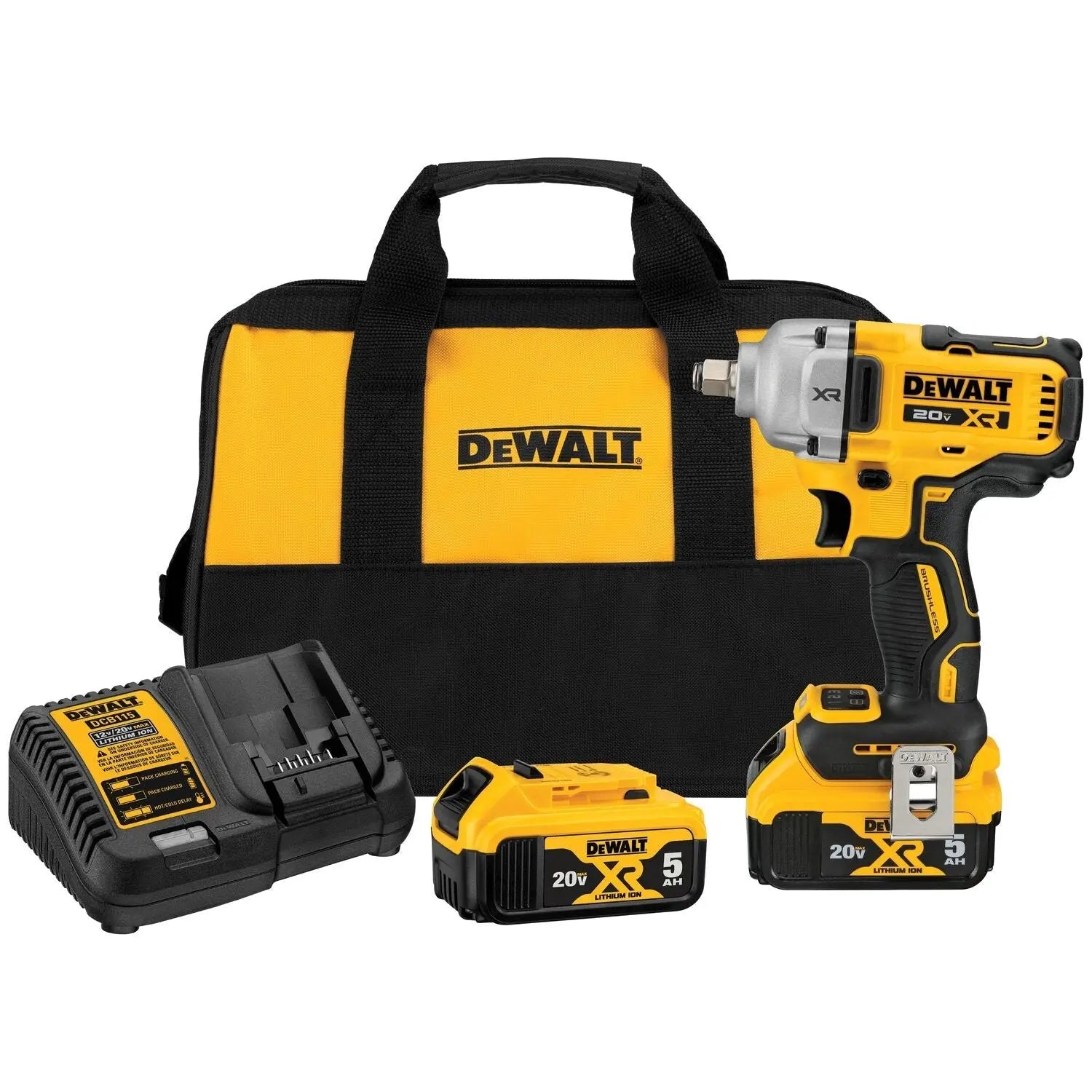 Dewalt DCF891P2 20V MAX* XR® 1/2 in. Mid-Range Impact Wrench Kit with Hog Ring Anvil - Wise Line Tools
