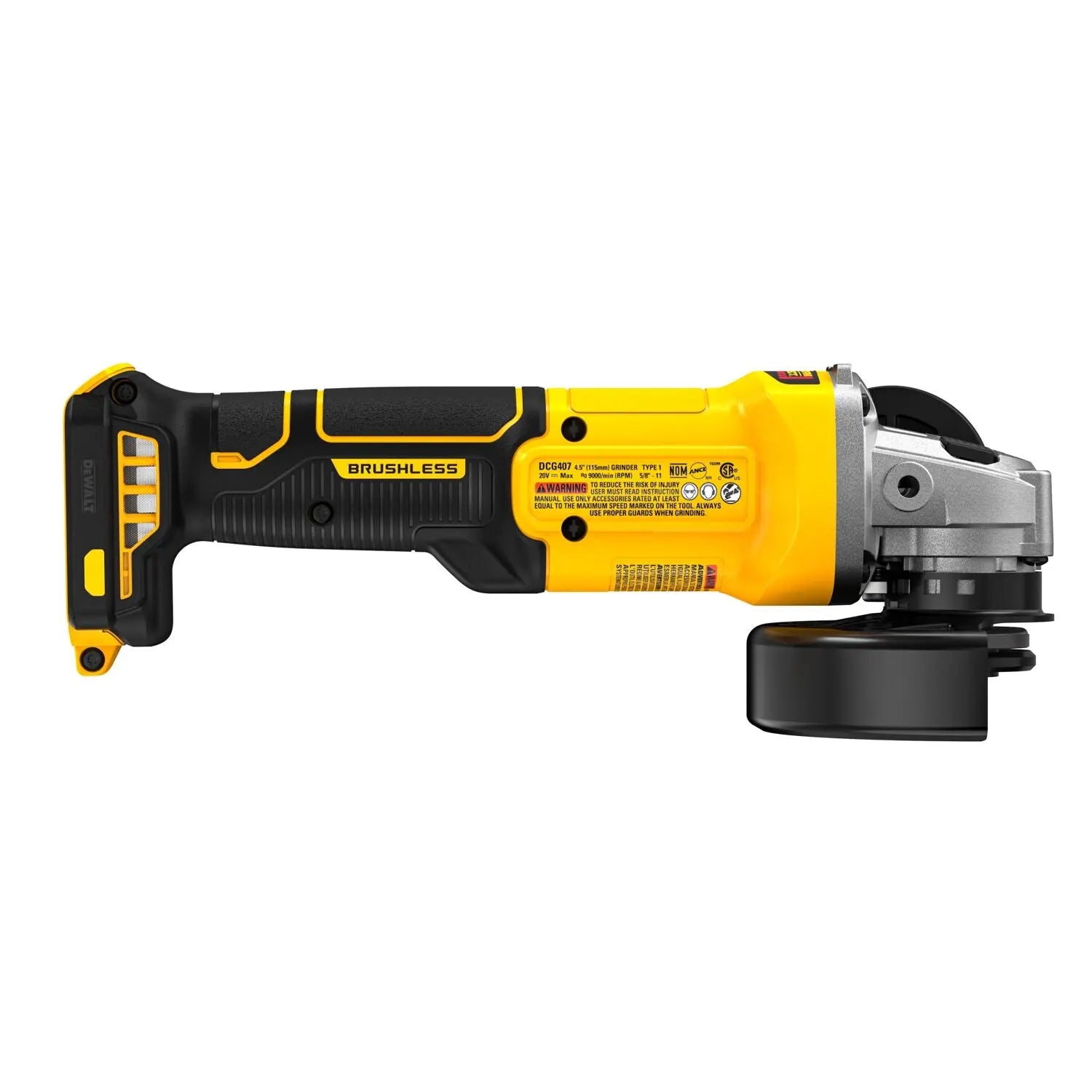 Dewalt DCG407B - 20V MAX* 4-1/2 in. Brushless Slide-Switch Grinder (Tool Only) - Wise Line Tools