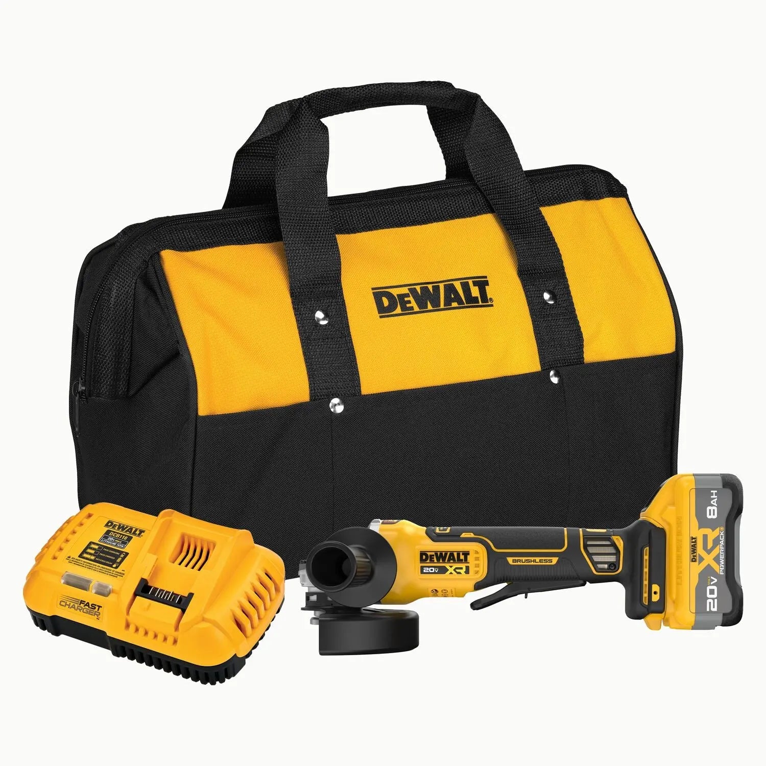 Dewalt DCG410WW1 - 20V MAX* XR® BRUSHLESS CORDLESS 4-1/2 IN. - 5 IN. ANGLE GRINDER KIT WITH XR POWERPACK™ - Wise Line Tools